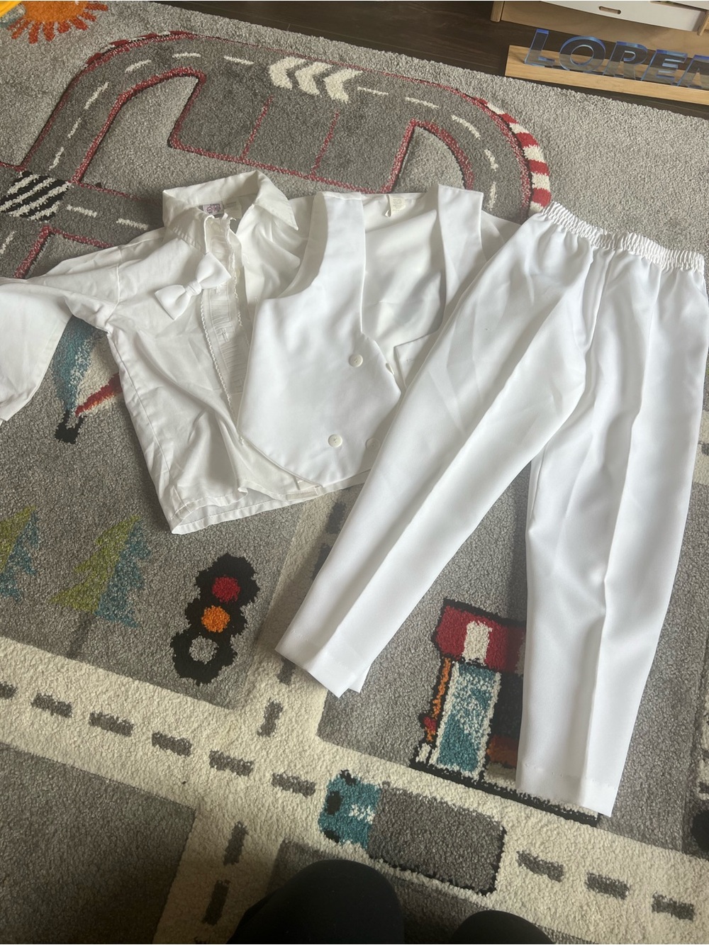 White Boy’s Baptism Shirt, Pants & Vest Set - Size 5